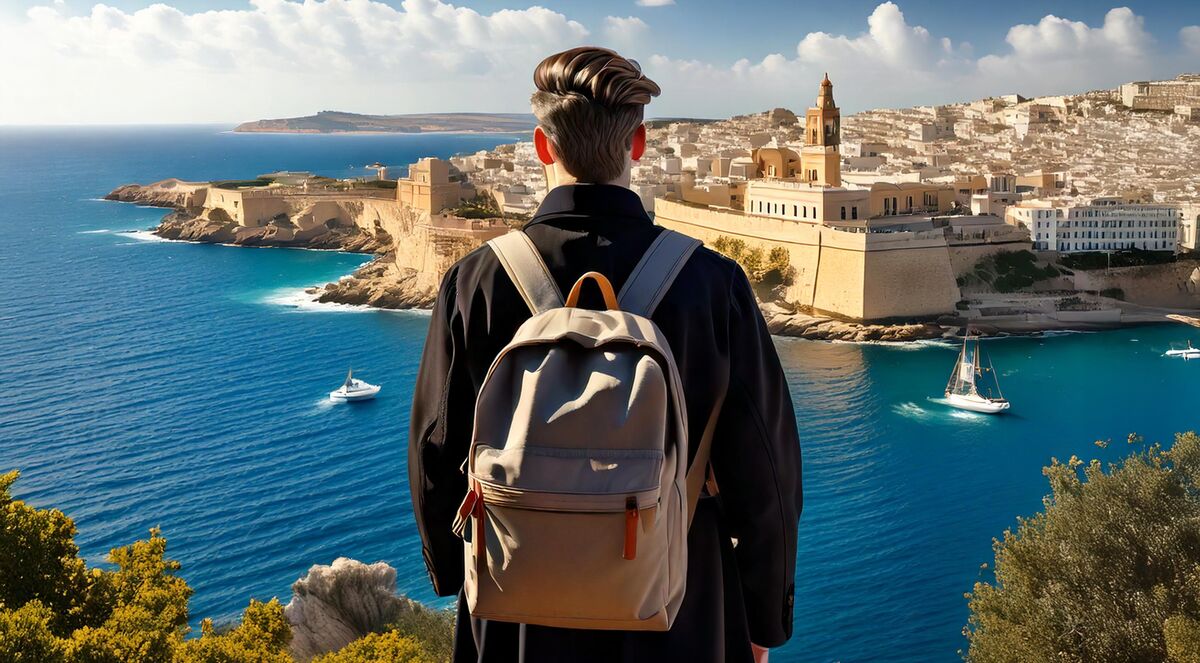 Apprenti en mobilité Erasmus face à la côte maltaise