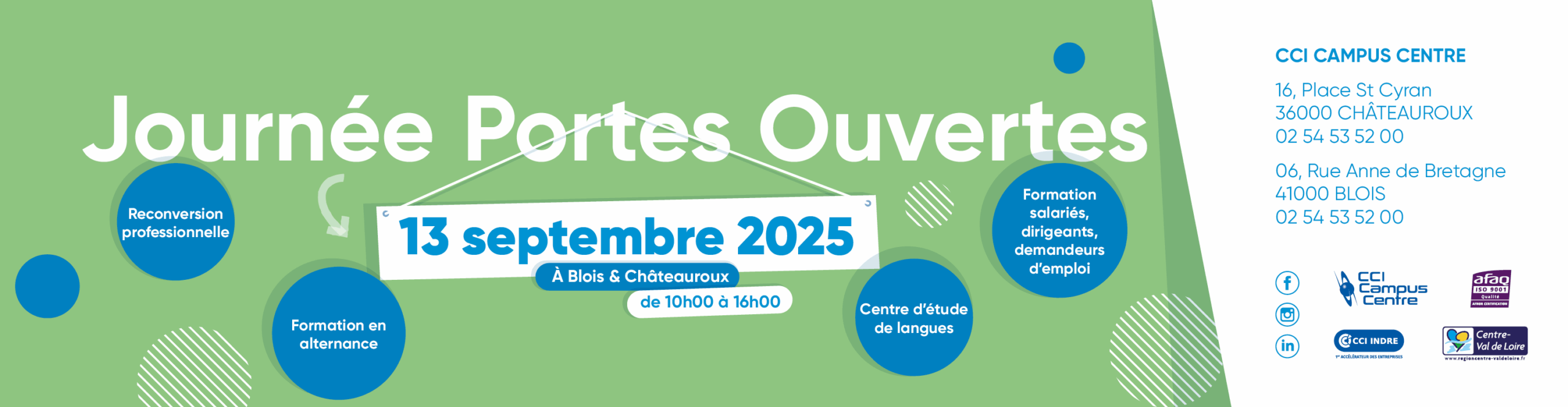 Journée Portes Ouvertes des centres de formations De Blois et Châteauroux à la rentrée de septembre 2025